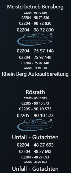 Telefonnummern und Informationen